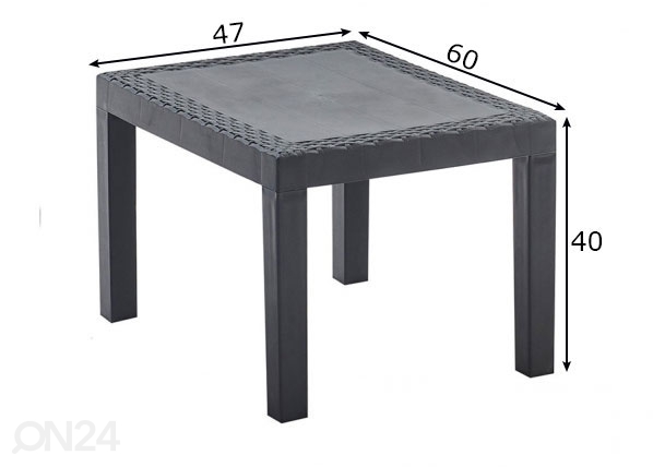 Садовый стол Jack 47x60 см размеры