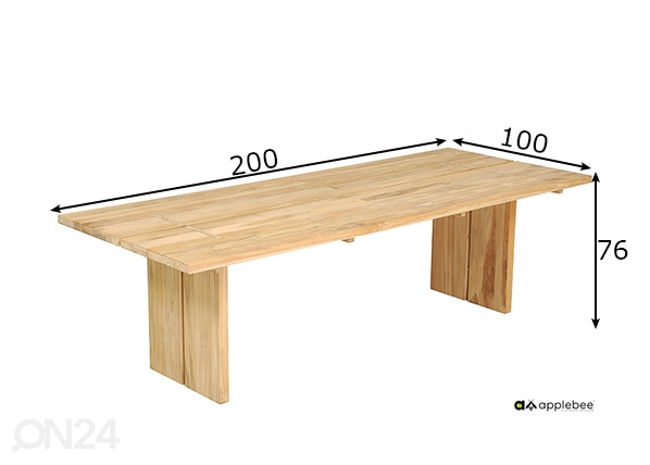Садовый стол Joie 200x100 cm размеры