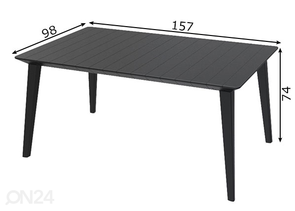 Садовый стол Keter 98x157 см, графит размеры
