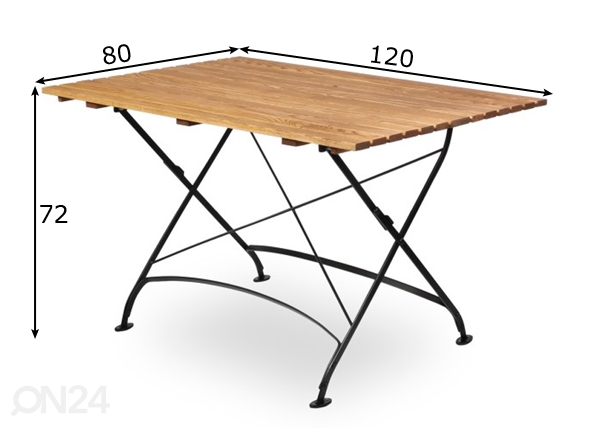 Садовый стол Linda 120x80 cm размеры