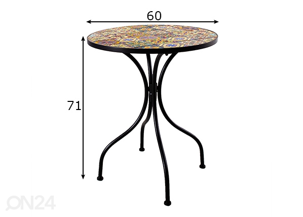 Садовый стол Morocco Ø 60 см размеры