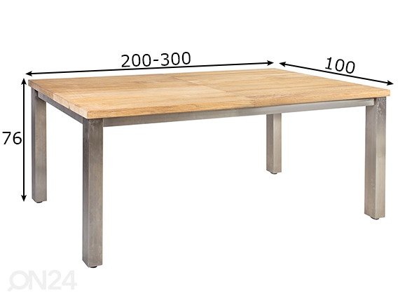 Садовый стол Nautica 100x200-300 см размеры