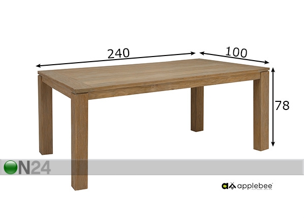 Садовый стол Oxford 170x100 cm размеры