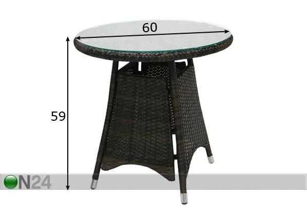 Садовый стол Wicker Ø 60 cm размеры