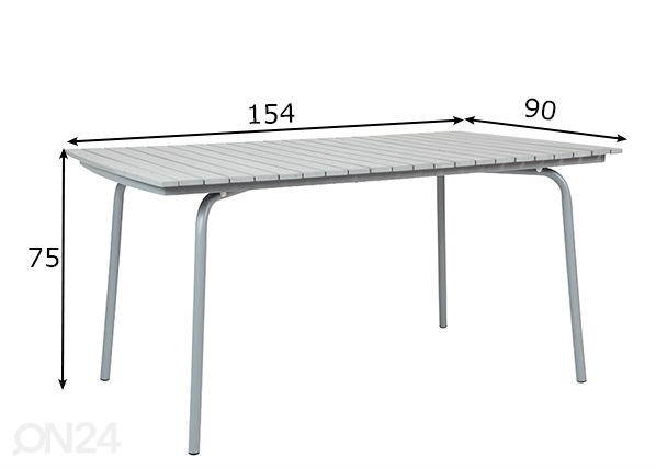 Садовый стол из полидерева 154x90 cm размеры
