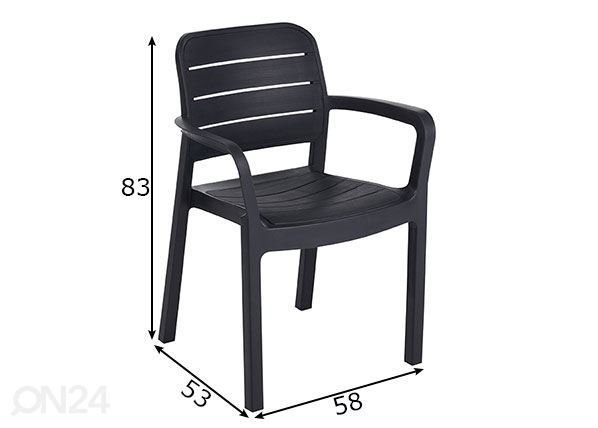 Садовый стул Keter Tisara, графит размеры