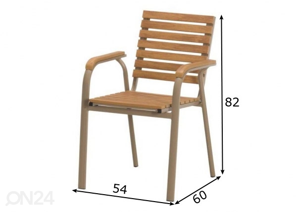 Садовый стул Rodos коричневый размеры