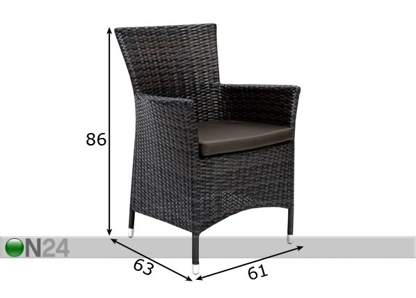 Садовый стул Wicker-1 размеры