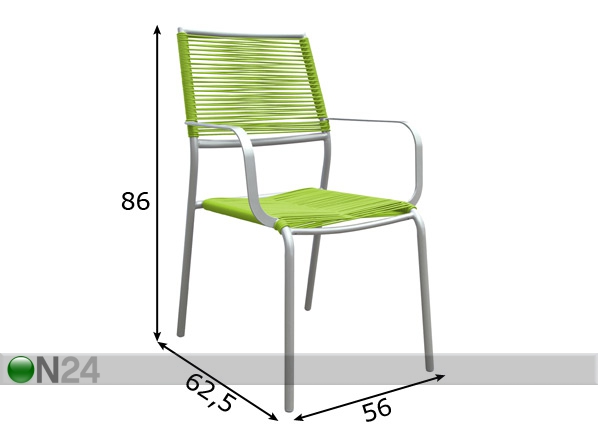 Садовый стул с подлокотниками Easy размеры