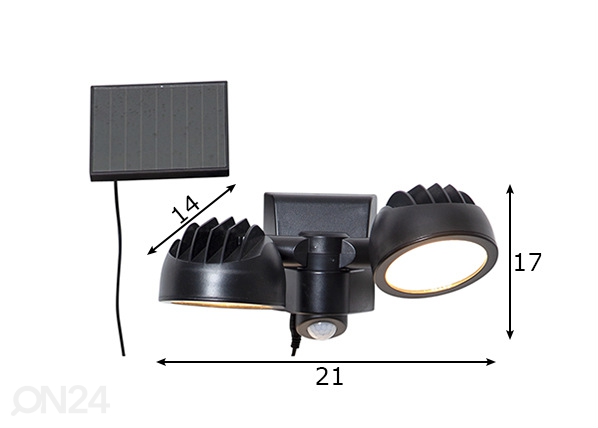 Светильник на солнечной батарее Spotlight размеры