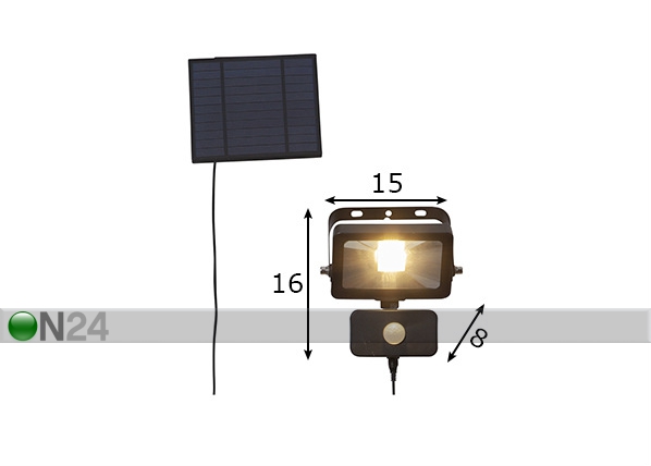 Светильник с солнечной батареей Spotlight размеры