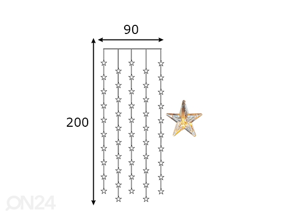 Световая завеса Star 90x200 cm размеры