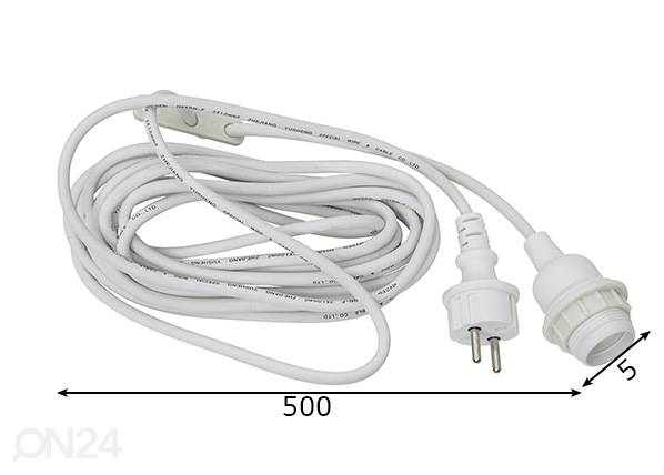 Световой кабель, цоколь E27 размеры