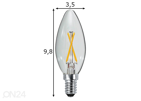 Светодиодная лампа E14 2,3 Вт размеры