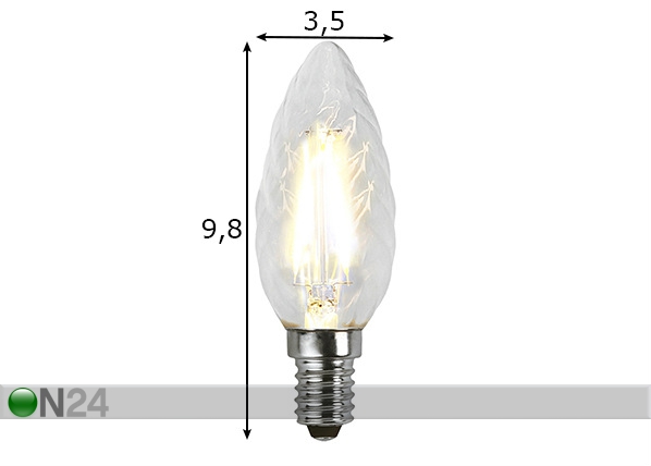 Светодиодная лампа E14 2 Вт размеры