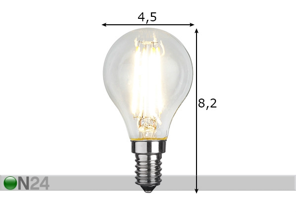 Светодиодная лампа E14 4 Вт размеры