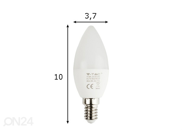 Светодиодная лампа E14 7 Вт 3 шт размеры