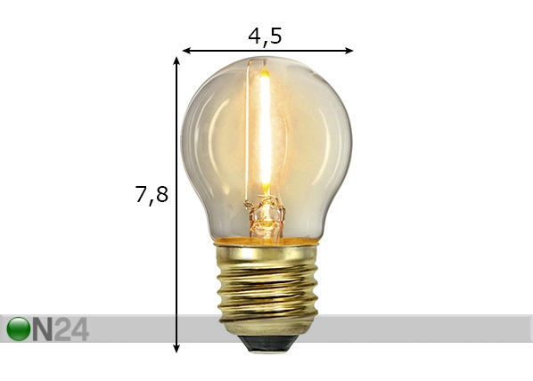 Светодиодная лампа E27 0,8 Вт размеры