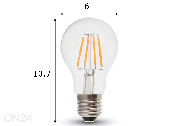 Светодиодная лампа E27 6 Вт 2 шт размеры