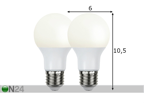 Светодиодная лампа E27 9 Вт (2 шт.) размеры