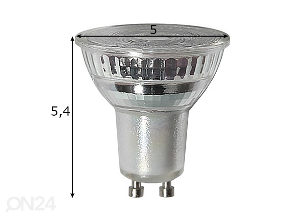Светодиодная лампа GU10 5,5 Вт размеры