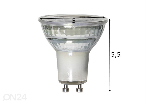 Светодиодная лампа GU10 6,3 Вт размеры