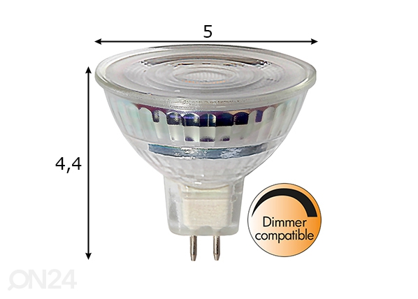 Светодиодная лампочка для точечного светильника GU5,3 5 Вт размеры