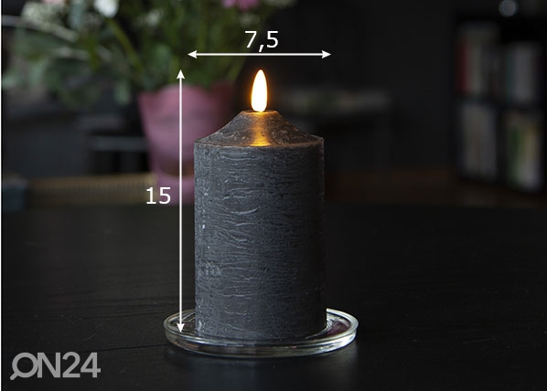 Светодиодная свеча Flamme, чeрная размеры
