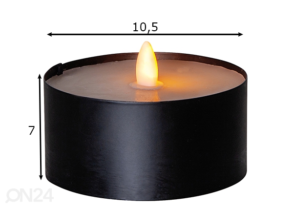 Светодиодная уличная свеча Torch, черная размеры