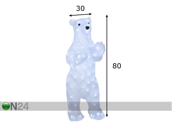 Светодиодная фигура "Медведь" 80 см размеры