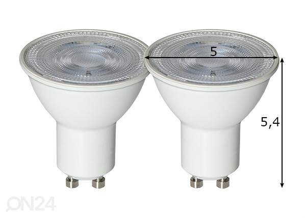 Светодиодные лампочки GU10 3 Вт 2 шт размеры