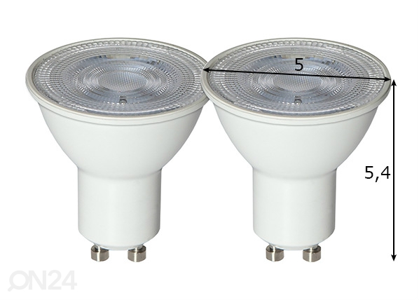 Светодиодные лампочки GU10 4 Вт 2 шт размеры
