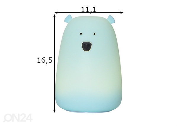 Сенсорный ночник Big Bear, синий размеры