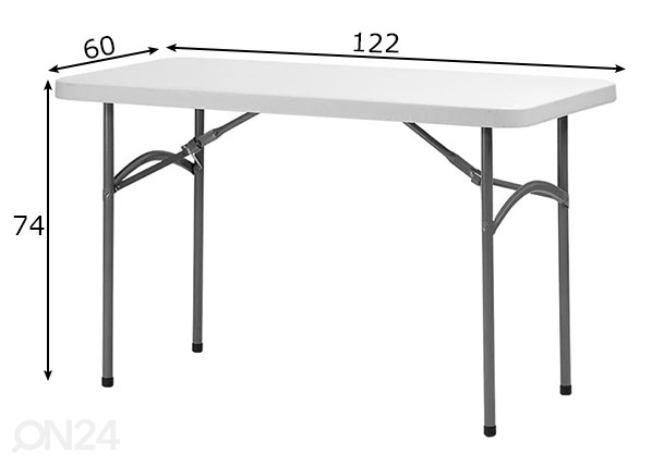 Складной садовый стол 60x122 см размеры