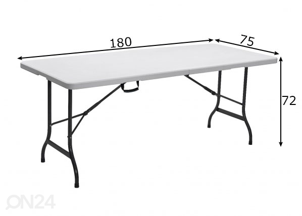 Складной садовый стол 75x180 см размеры