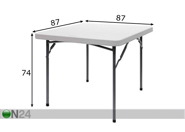 Складной садовый стол 87X87 см размеры