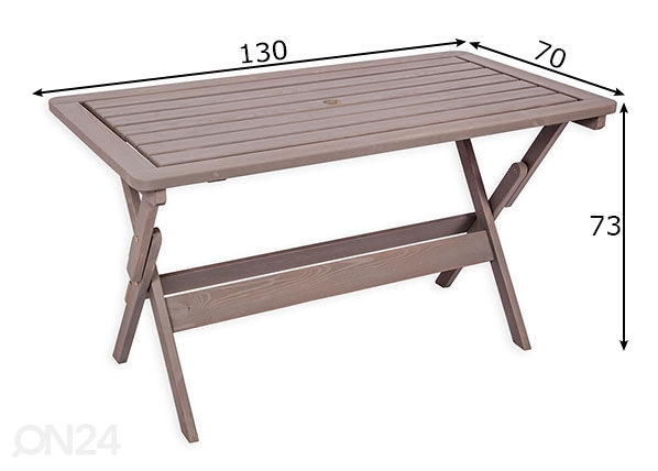 Складной садовый стол Heini 70x130 см размеры