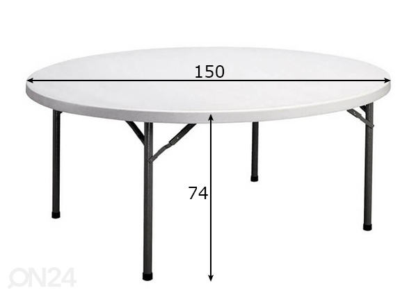 Складной садовый стол Ø 150 см размеры