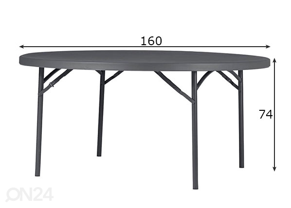 Складной садовый стол Ø 160 см размеры