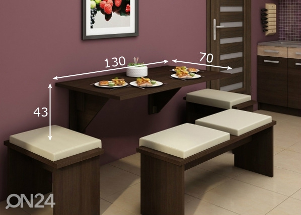 Складной стол 70x130 cm размеры
