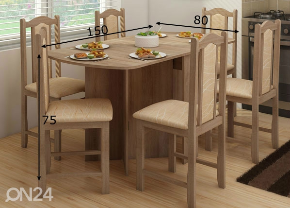 Складной стол 80x86-150 cm размеры