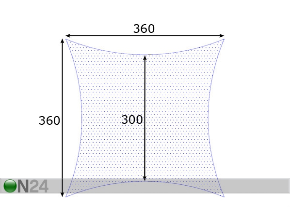 Солнцезащитный навес Puri 360x360 см размеры