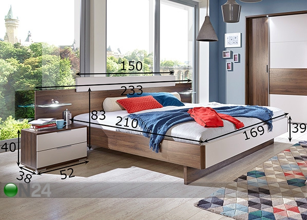 Спальный комплект Oslo 160x200 cm размеры
