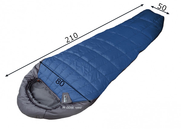 Спальный мешок High Peak Pak 1600M синий размеры