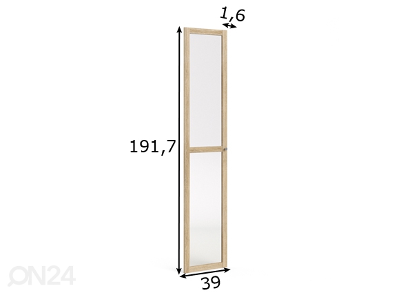 Стеклянная дверь для полки Basic размеры