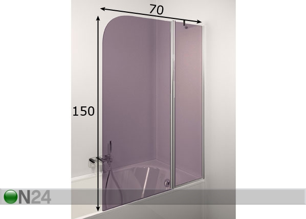 Стеклянная перегородка в ванную Francesca Plus 70x150 cm размеры