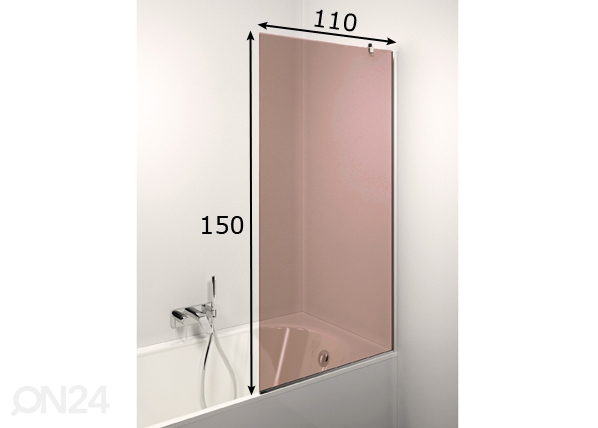 Стеклянная перегородка в ванную Noris 110x150 cm размеры