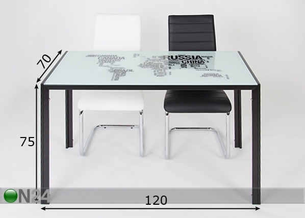 Стеклянный стол 70x120 cm размеры