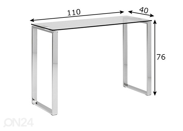 Стеклянный стол Sevilla 110x40 cm размеры