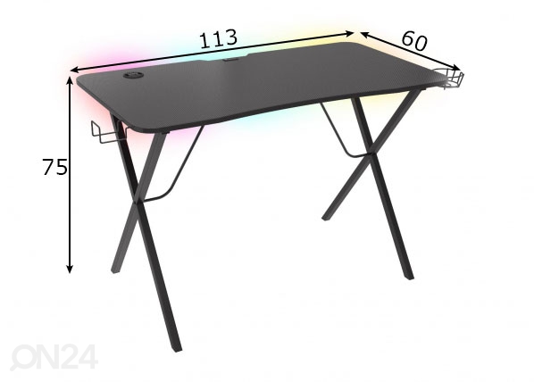 Стол для геймеров Genesis Holm 200 RGB размеры